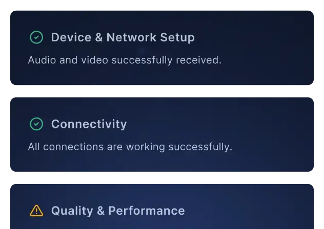 Pre-flight checks and network diagnostics API